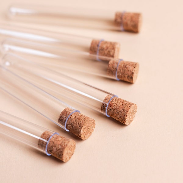 10ml Plain Test Tubes | Cork Tubes | Wedding Favours | Party Favours | Bridal shower | Baby Shower Favours | Bridesmaids Gift | Toss Tubes