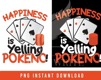 Pokeno Card Playing Graphic - PNG - Instant Download | Po-Ke-No (Pokeno) Poker Bingo Game Design