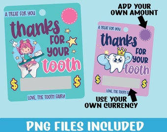 Tooth Fairy | Printable Money Card | Thanks for Your Tooth