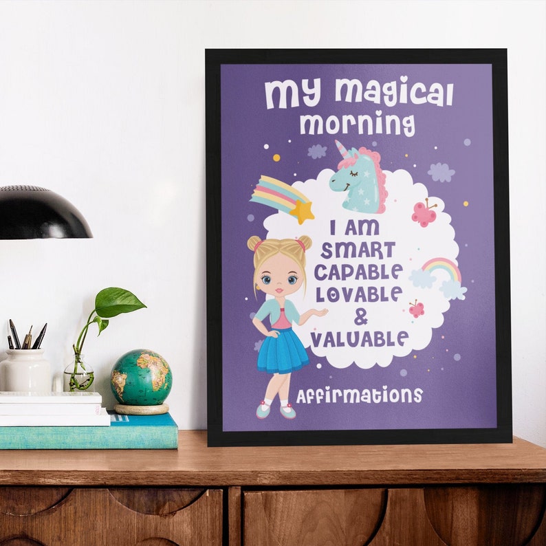 Affirmation Poster for Little Girls, Positive Affirmation Printables in