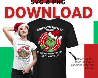 Por favor, no seas grosero conmigo SVG y PNG - Cita sarcástica divertida, descarga digital para camisetas o tazas