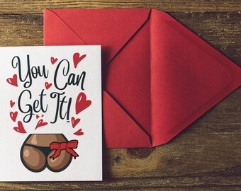 Regalo divertido del día de San Valentín para él, regalo sexy para él, tarjeta de San Valentín travieso, San Valentín travieso, tarjeta de San Valentín, se puede obtener, botín