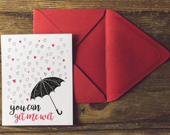 Tarjeta de nota traviesa imprimible para el novio, tarjeta de nota para él, tarjeta de nota para el marido, usted puede conseguirme mojado