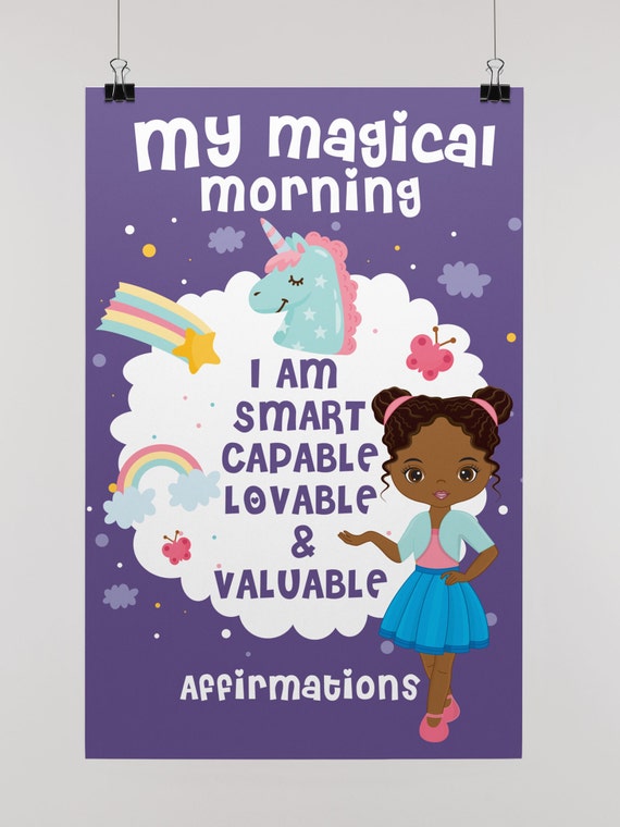 Affirmation Poster For Little Girls Positive Affirmations Etsy Affirmation Poster For Little Girls Positive Affirmations Etsy