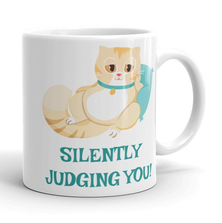 Taza de sarcasmo: Juzgando en silencio a usted Taza de gato divertida ? Taza divertida ? Taza de café ? Taza de té ? Taza de café gato lindo