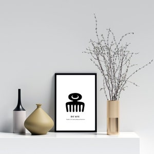 Schwarzes Duafe Adinkra Symbol, Adinkra Wandkunst, afrikanische Wandkunst, Digitaldruck, Kunstdruck, afrikanisches Dekor, afrikanischer Druck, kente print