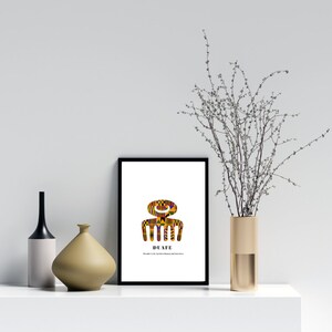 Kente Duafe Adinkra symbol, Adinkra wall art, African wall art, digital print, art print, African decor, African print, kente print