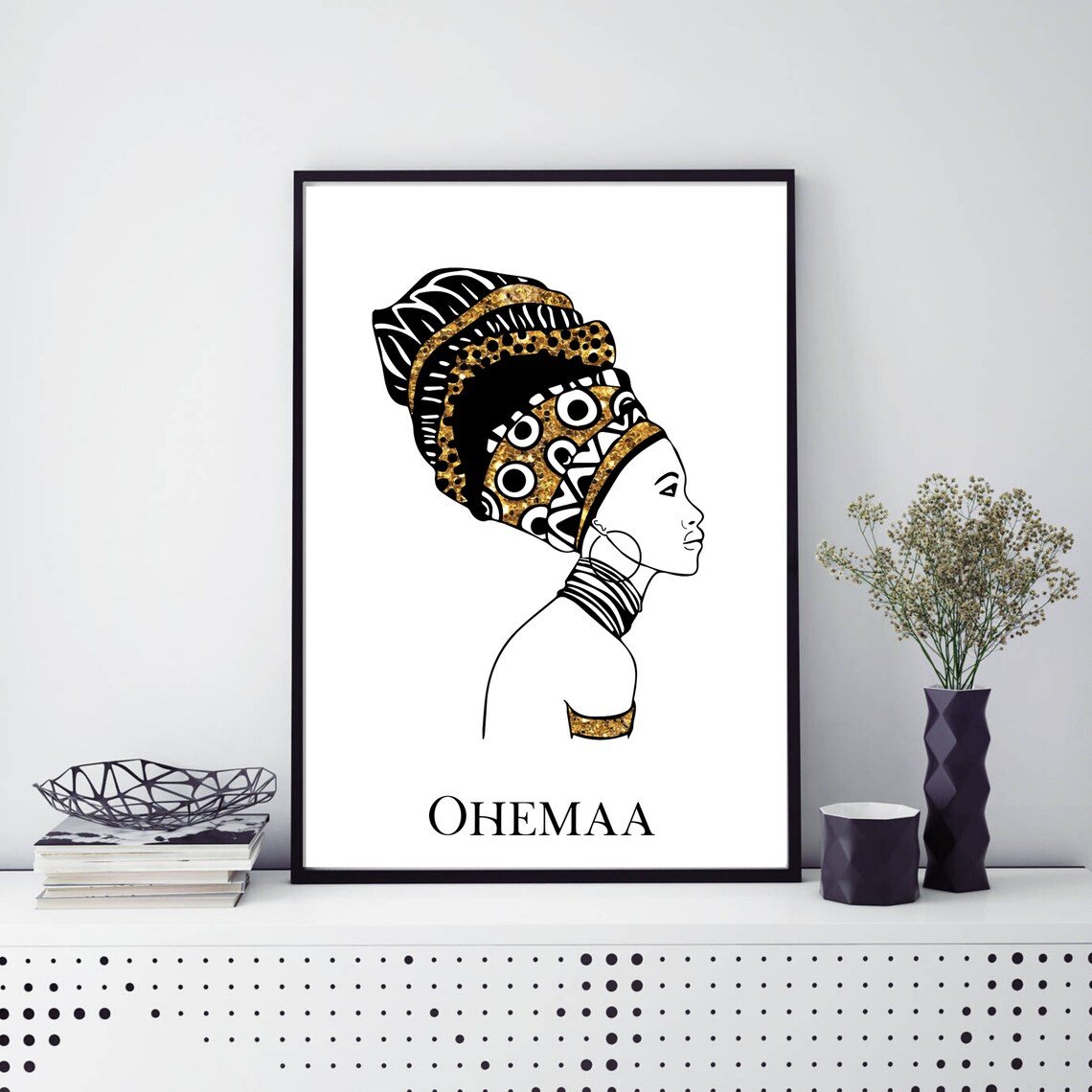 Gold African Queen Wall Art Africa Symbol Africa Wall Art Etsy