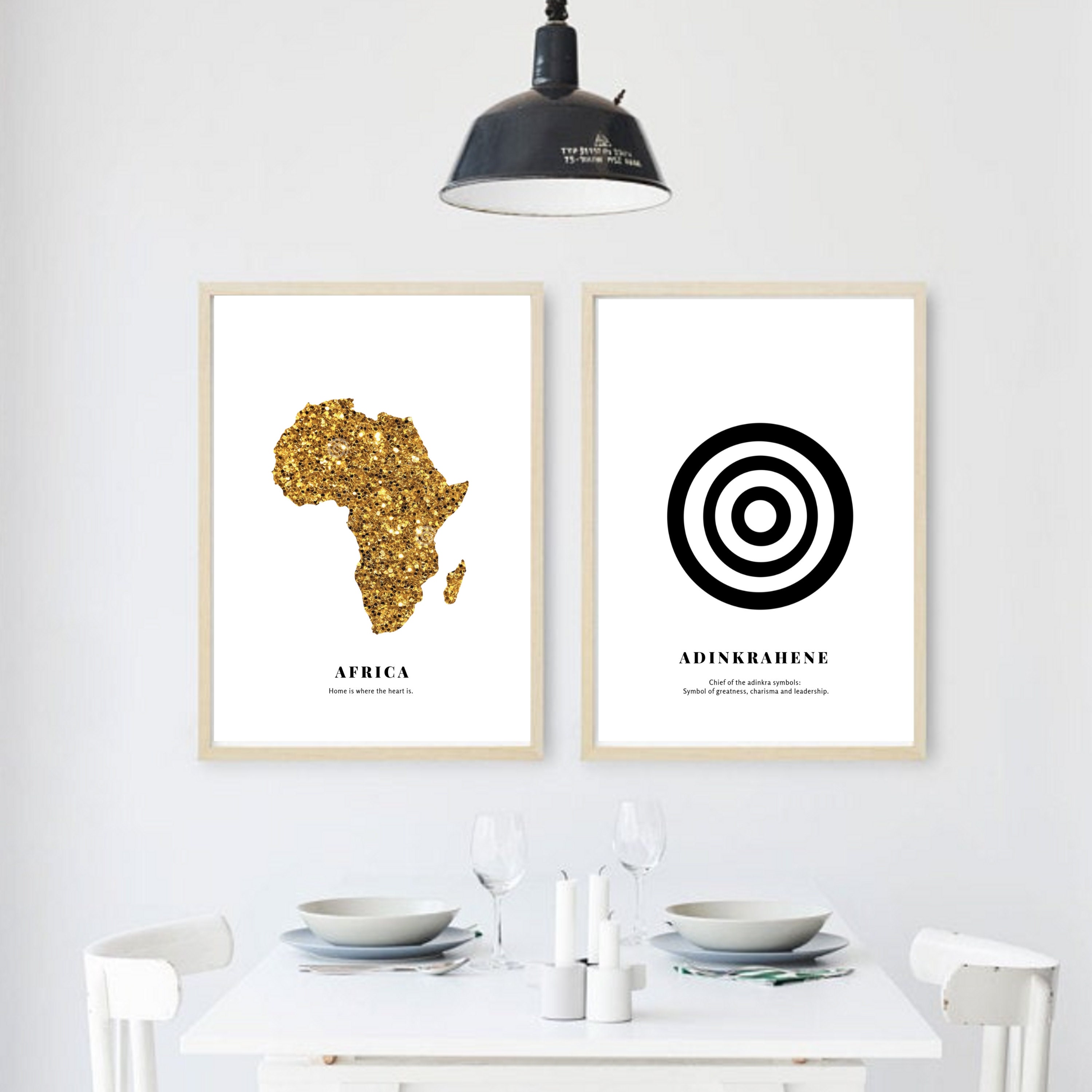 Gold African Wall Art Africa Symbol Africa Wall Art Etsy