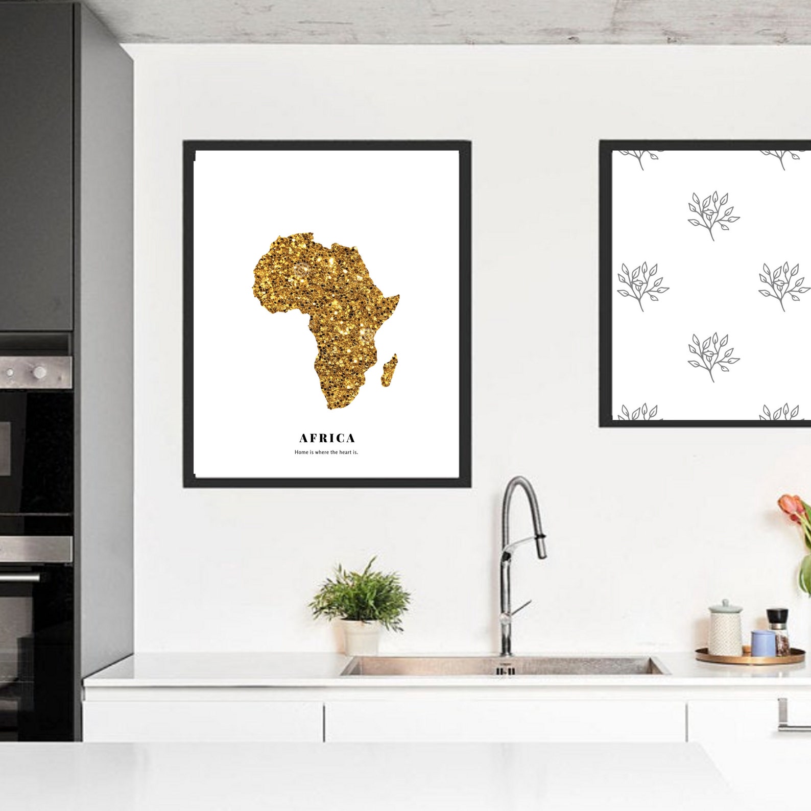 Gold African Wall Art Africa Symbol Africa Wall Art Etsy