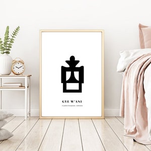 Adinkra symbol, Adinkra wall art, African wall art, digital print, art print, African decor, African print, kente print