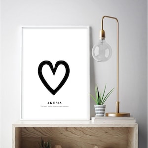 Black Akuma ADINKRA SYMBOL || African print wall art