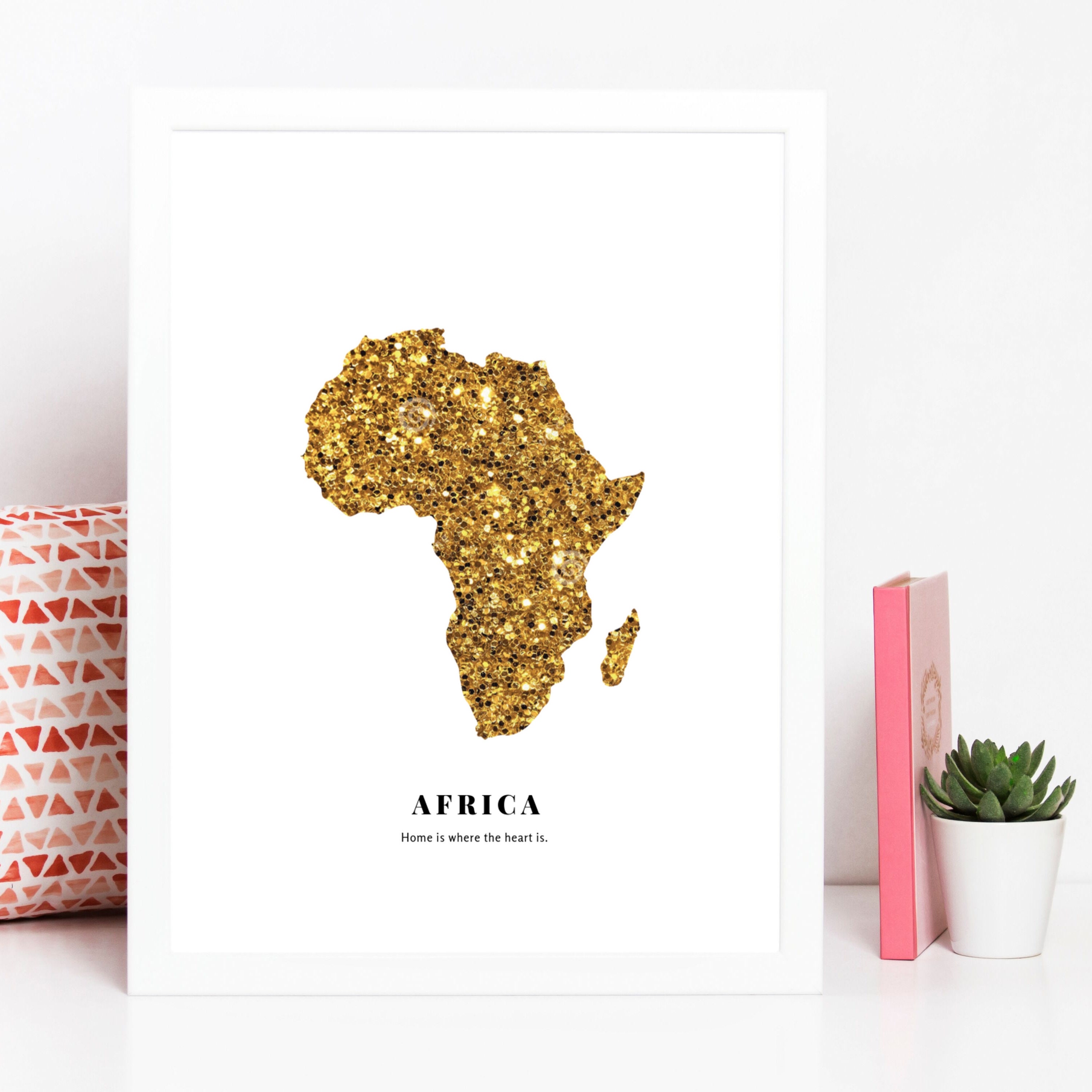 Gold African Wall Art Africa Symbol Africa Wall Art Etsy
