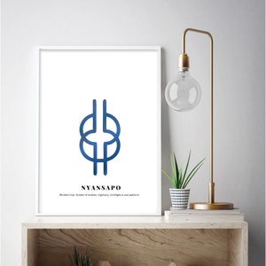 Nyansapo Adinkra symbol, Adinkra wall art, African wall art, digital print, art print, African decor, African print, kente print