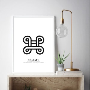 Adinkra symbol, Adinkra wall art, African wall art, digital print, art print, African decor, African print, kente print