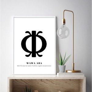 Adinkra symbol, Adinkra wall art, African wall art, digital print, art print, African decor, African print, kente print
