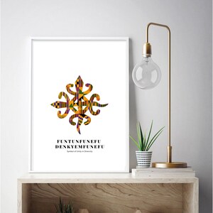 Adinkra symbol, Adinkra wall art, African wall art, digital print, art print, African decor, African print, kente print