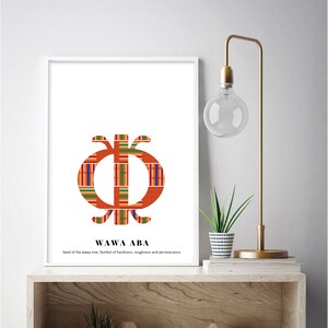 Adinkra symbol, Adinkra wall art, African wall art, digital print, art print, African decor, African print, kente print