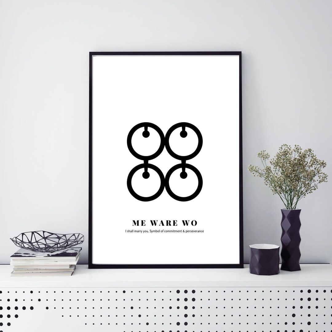 Me Ware Wo Adinkra Wall Art Adinkra Symbol Adinkra Wall Etsy