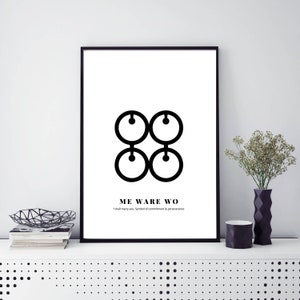 Me ware wo Adinkra wall art | Adinkra symbol, Adinkra wall art, African wall art, digital print, African decor, African print, kente print
