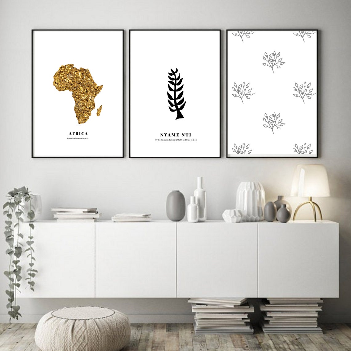Gold African Wall Art Africa Symbol Africa Wall Art Etsy
