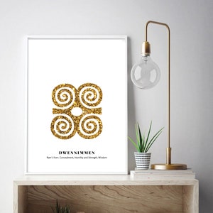 Gold DWENNIMMEN ADINKRA SYMBOL