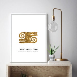 Adinkra symbol, Adinkra wall art, African wall art, digital print, art print, African decor, African print, kente print