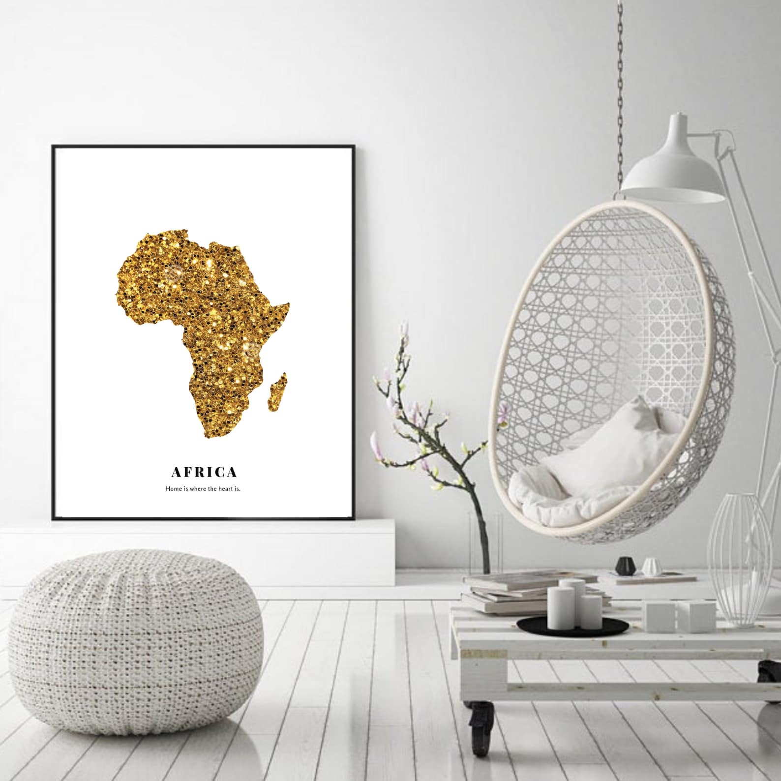 Gold African Wall Art Africa Symbol Africa Wall Art Etsy