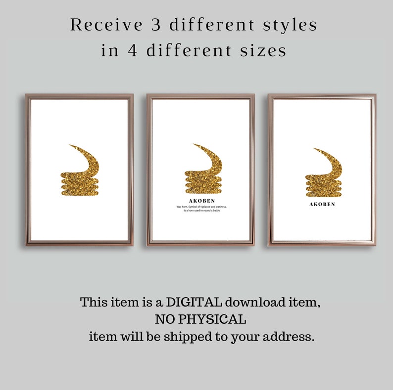 GOLD Akoben Adinkra Symbol, Adinkra Wall Art, Symbols, African Wall Art ...