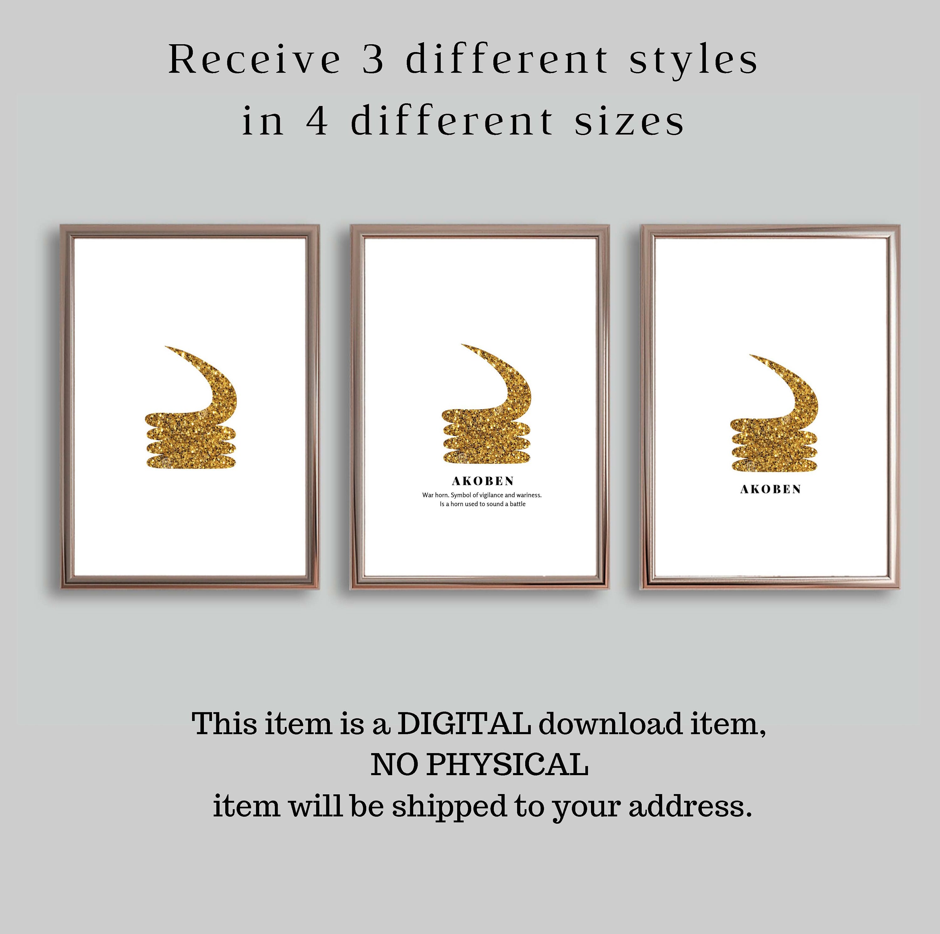 GOLD Akoben Adinkra Symbol, Adinkra Wall Art, Symbols, African Wall Art ...