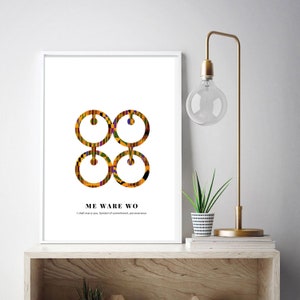 Kente Me ware wo Adinkra wall art | Adinkra symbol, Adinkra wall art, African wall art, digital print, African decor, African print, kente