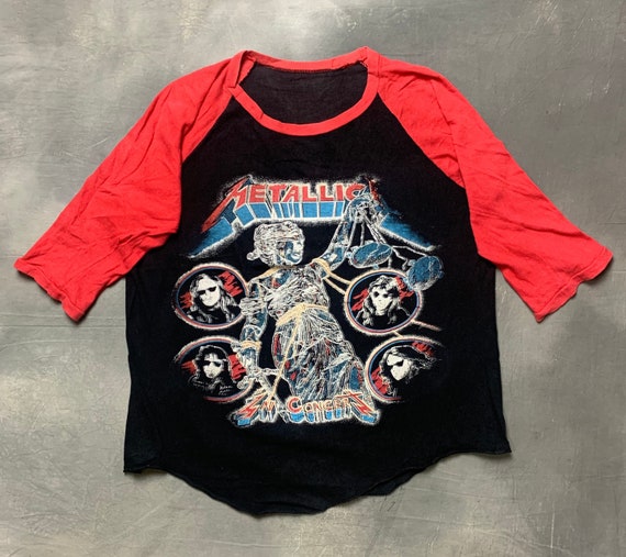 Vtg 90s Metallica Bootleg Raglan T Shirt/Vtg 90s B