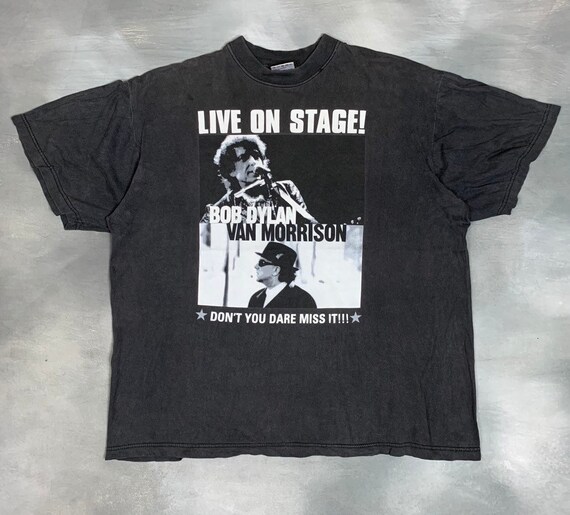 1998 Bob Dylan & Van Morrisson T Shirt/Vtg Bob Dyl