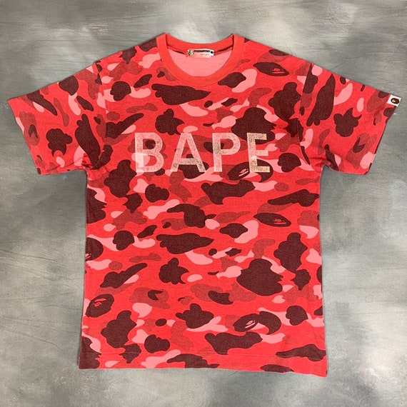 00s Bathing Ape T Shirt Red Camouflage Bape T Shirt/Vintage OG | Etsy