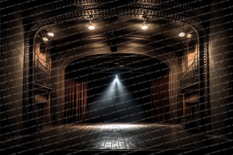 The Stage (Rehearsal Spotlight) - Digital Background for Composite Photography - Backdrop for Singers, Ballet, Dance, Performers image 2