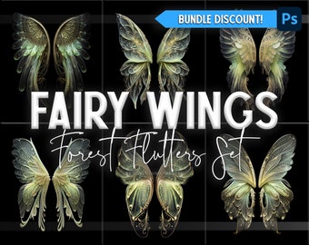 Fairy Wing Overlays (Forest Flutters Set) - Digital Overlays for Composite Photography - Fine Art Editing