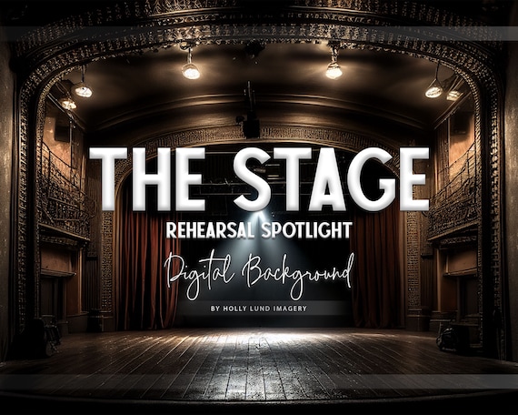 The Stage (Rehearsal Spotlight) - Digital Background for Composite Photography - Backdrop for Singers, Ballet, Dance, Performers