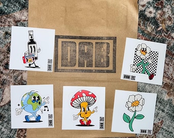 Vinyl Sticker Pack – Set of 5 Retro Cartoon Characters