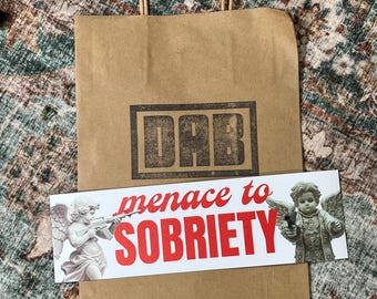 Pegatina/imán de Amenaza a la Sobriedad: Calcomanía de Ángel Divertida