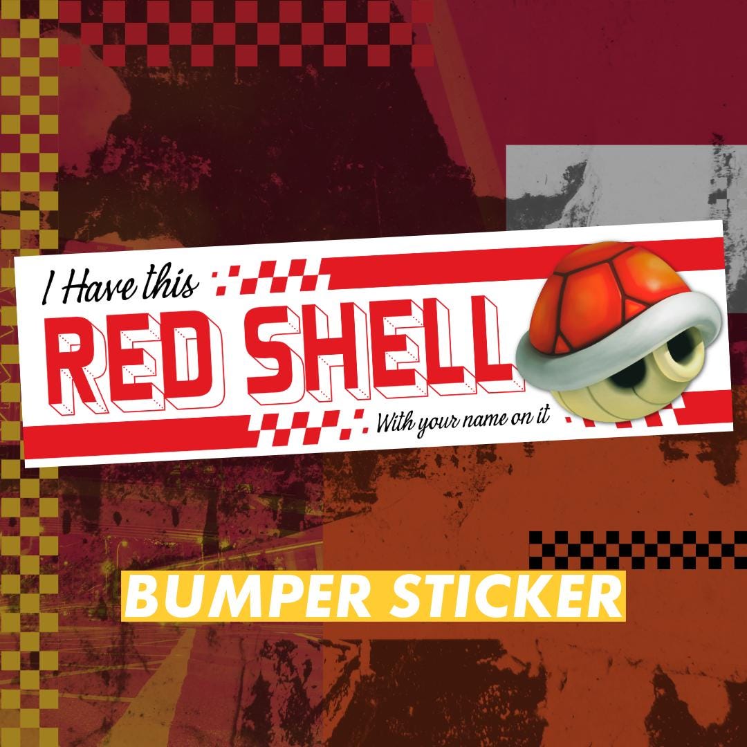Mario Kart Red Shell Sticker or Magnet - Gamer Gift (10x3 Inches) - Etsy