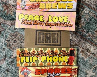 Paquete de pegatinas con ambiente retro: pegatinas geniales de los años 70