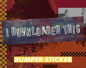 Pegatina divertida "Descargué esto": vinilo retro meme VHS
