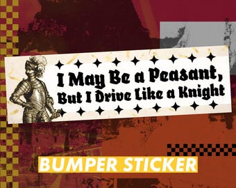 Pegatina para parachoques de caballero medieval divertida - Calcomanía sarcástica para coche