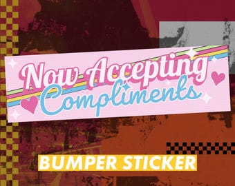 Ahora aceptamos calcomanías o imanes para parachoques de cortesía (grandes, 10 x 3 pulgadas)