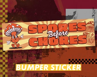 Pegatina o imán de vinilo "Esporas antes de las tareas" - Grande, 25 x 7,6 cm