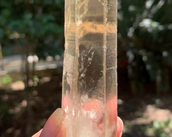 106mm Congo Rainbow Citrine Quartz Wand,Energy Yellow Crystal Point,Not Heated,Healing,Meditation,Chakra Reiki,110g