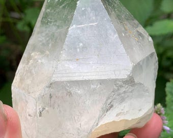 458g Natural Clear Record Keeper Quartz Specimen/Pyramid Shape/Himalayan Crystal/78*60*90mm