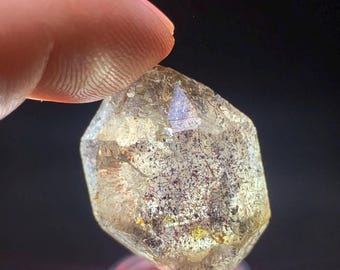9g Double Terminated Smoky Quartz Point/Carbon Included/Black Needle Crystal/Needle Minerals Attached/Rainbow Crystal/Super Seven 27*18*17mm
