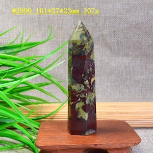 2 peças de jaspe de sangue de dragão natural, pontos de sangue de dragão, torre de sangue de dragão, para Anahata, para Muladhara (chakra do coração e chakra da raiz)