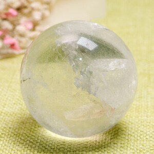 Green Phantom Quartz Sphere Clear Crystal Ball Natural Gemstone/Collection/Miners Specimen/Size Approx: 45 mm